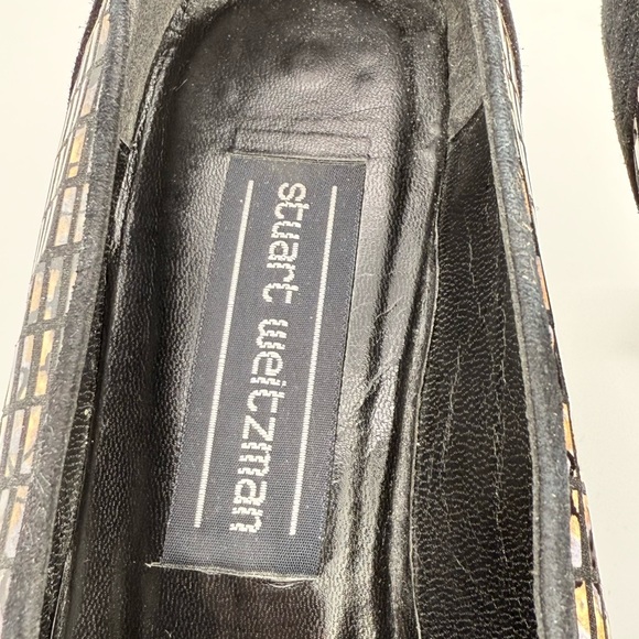 Stuart Weitzman Vintage Black Gold Patterned Pumps – Size 7.5M - Picture 8 of 9
